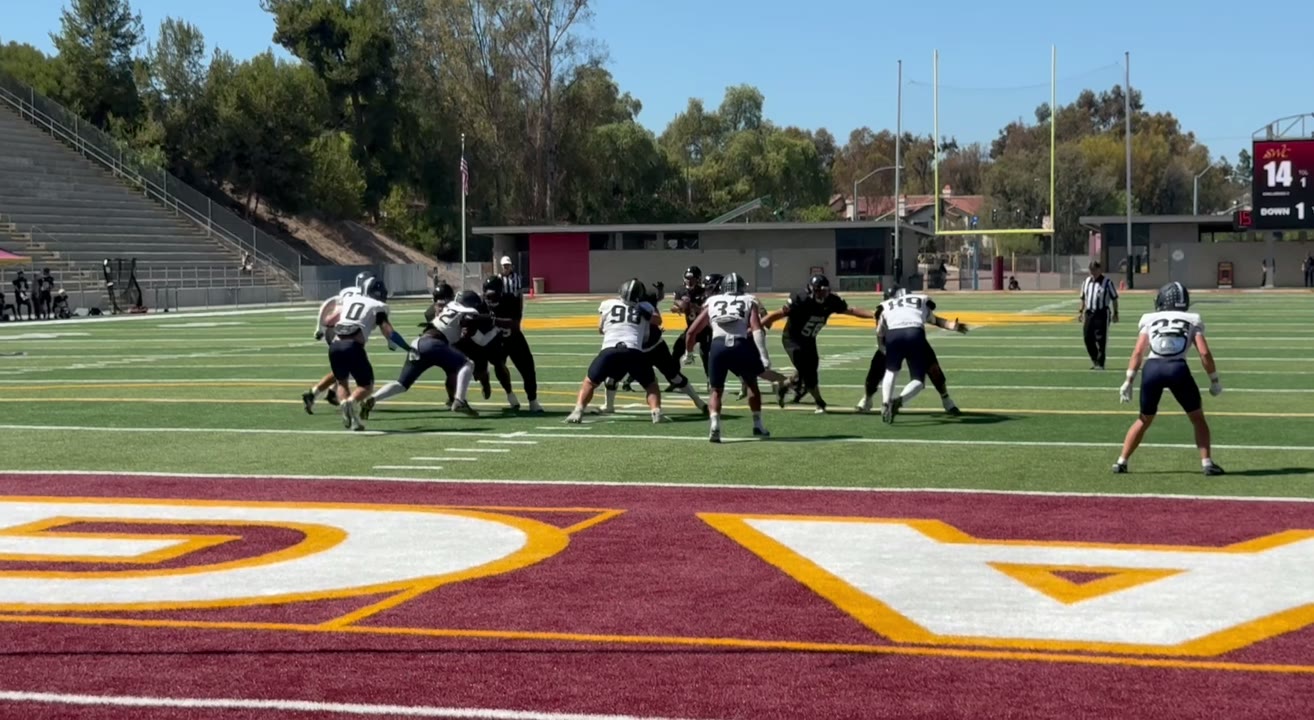 Quarterback keep to the 1 yard line.