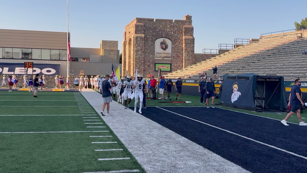 Taking the field at Toledo.