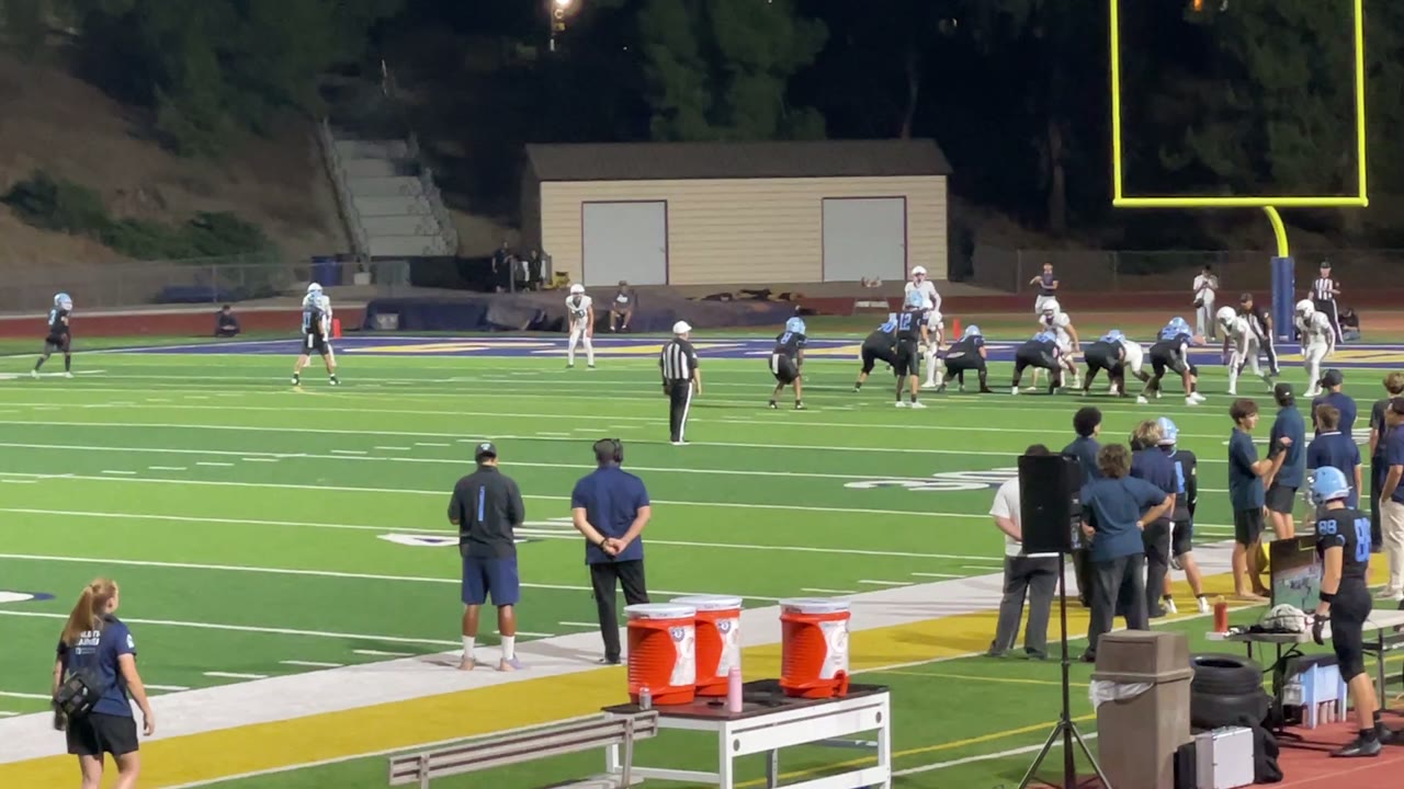 O-line making a gap for a TD run