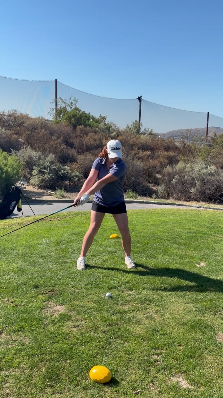 Gwynn with a tee shot at Sand Canyon.